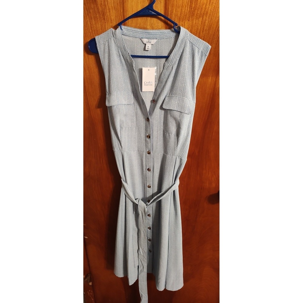 Spring Sleeveless Button Front Midi Dress SIZE XL Croft & Barrow